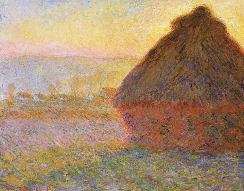 सूर्यास्त के समय भूसे का ढेर - Claude Monet