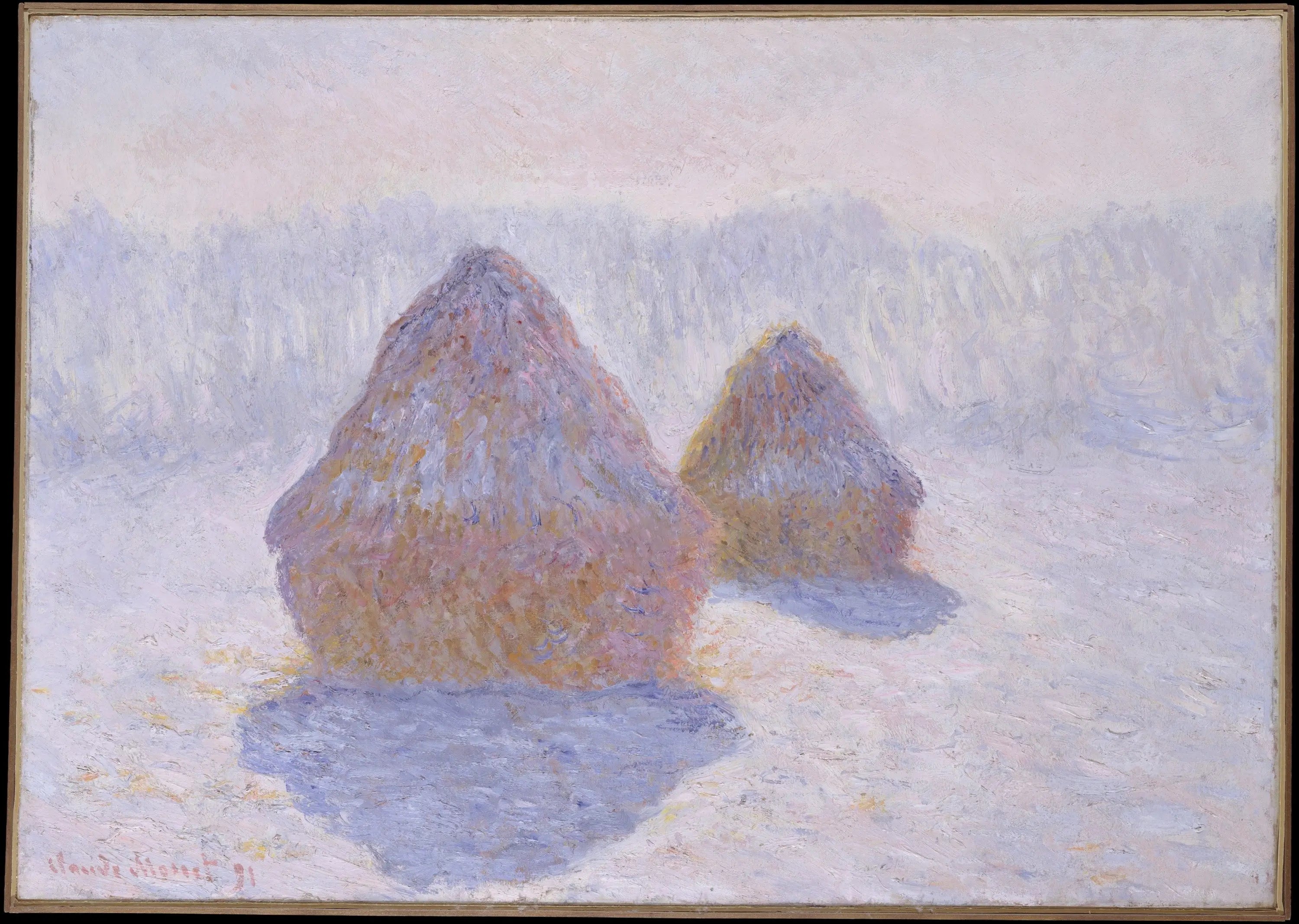 Meules, effet d'hiver - Claude Monet image 1 copie peinte à la main à l’huile