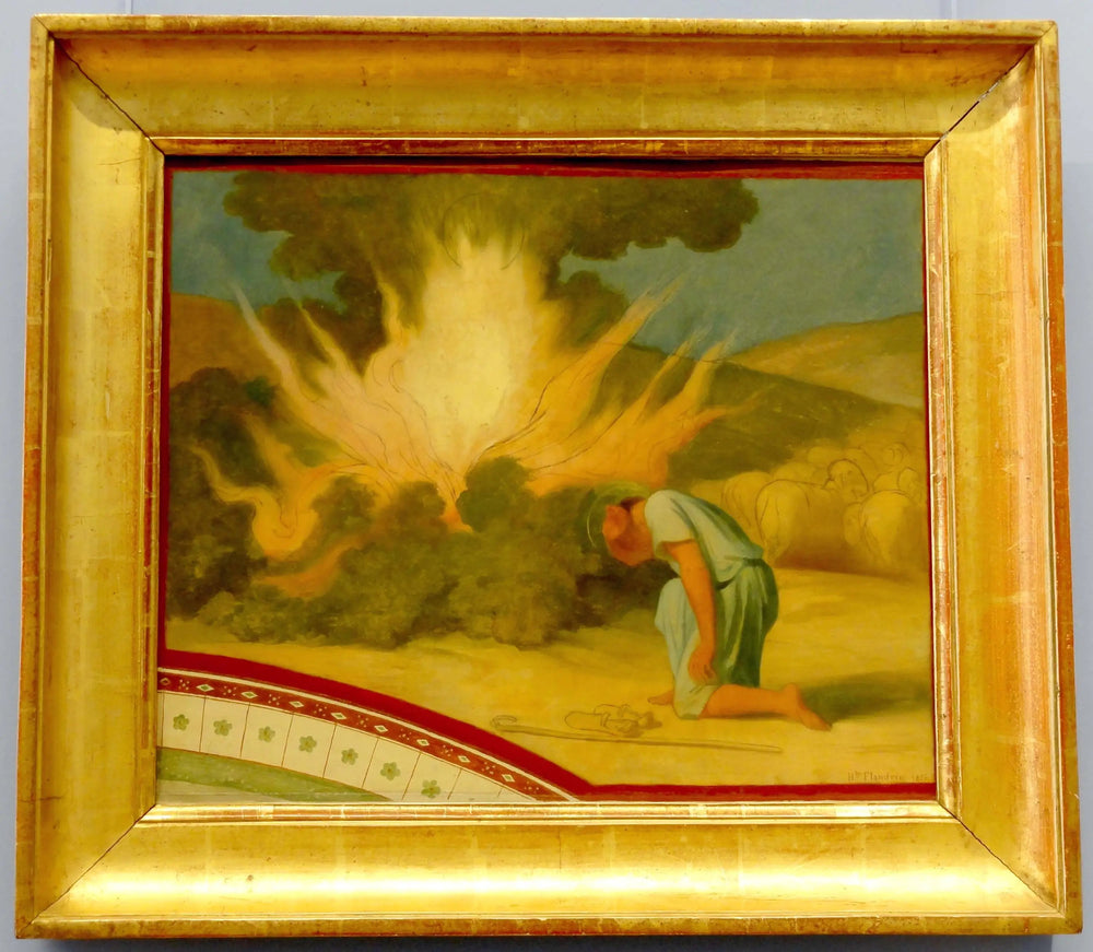Moïse devant le Buisson Ardent - Hippolyte Flandrin image 1 tableau peint à l’huile sur toile