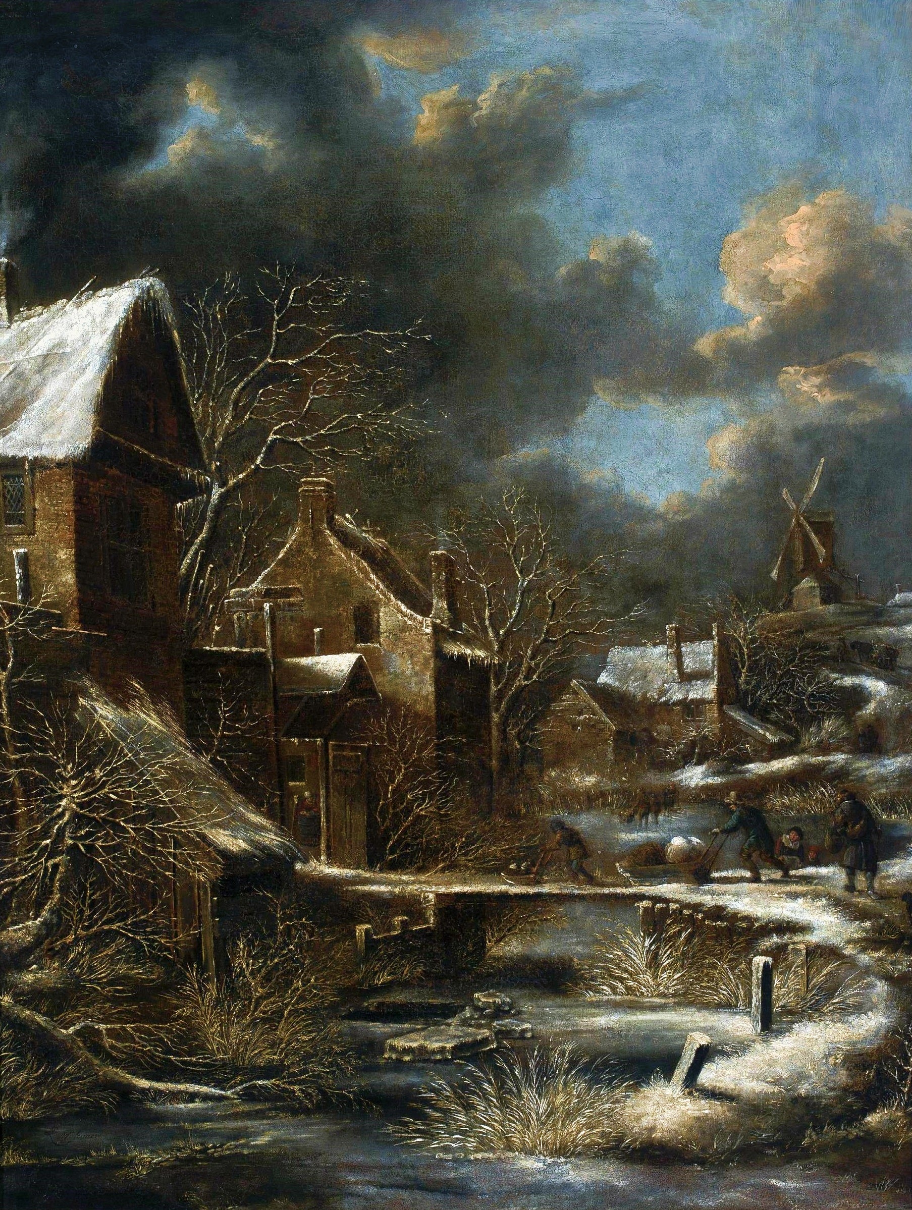 Paysage d’hiver avec village - Klaes Molenaer