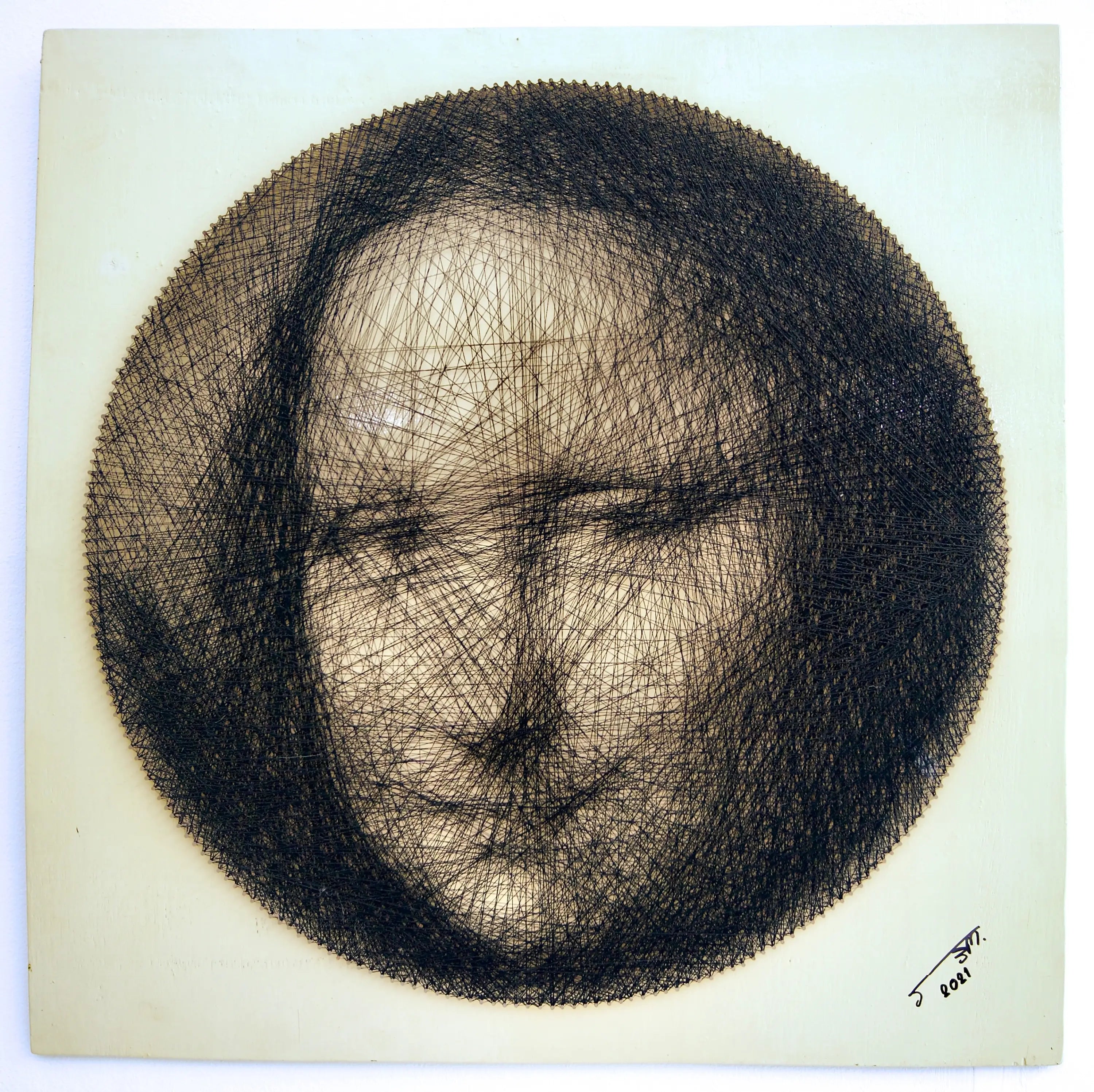 Mona Lisa String Art | 60 x 60 cm image 1 reproduction artisanale de tableau