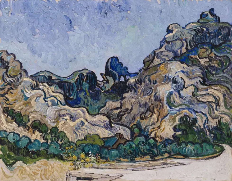 Montagnes à Saint-Rémy - Vincent van Gogh image 1 copie peinte à la main à l’huile