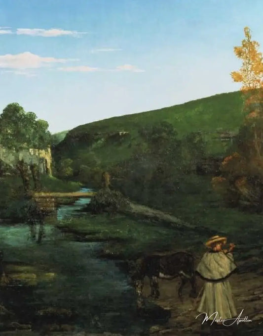 Moutons avec des ânes dans le paysage du Jura - Gustave Courbet - Reproductions de tableaux et peintures haut de gamme