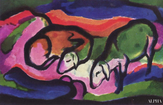 Moutons - Franz Marc - Reproductions de tableaux et peintures haut de gamme