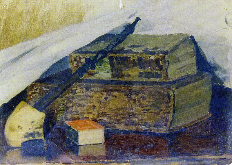 पाइप और बाइबिल के साथ मृत प्रकृति - एडवर्ड मंक