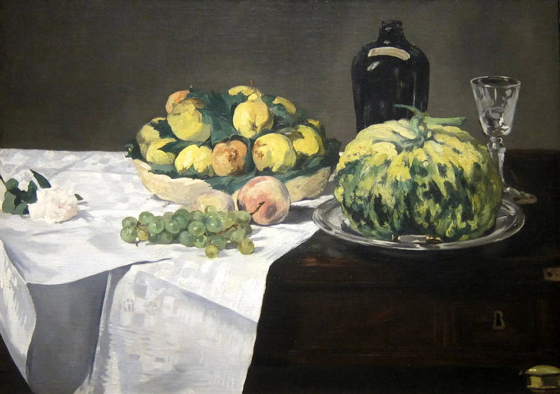 तरबूज और आड़ू के साथ मृत प्रकृति - Édouard Manet