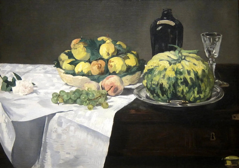 तरबूज और आड़ू के साथ मृत प्रकृति - Édouard Manet