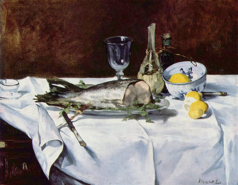 सामन के साथ मृत प्रकृति - Édouard Manet