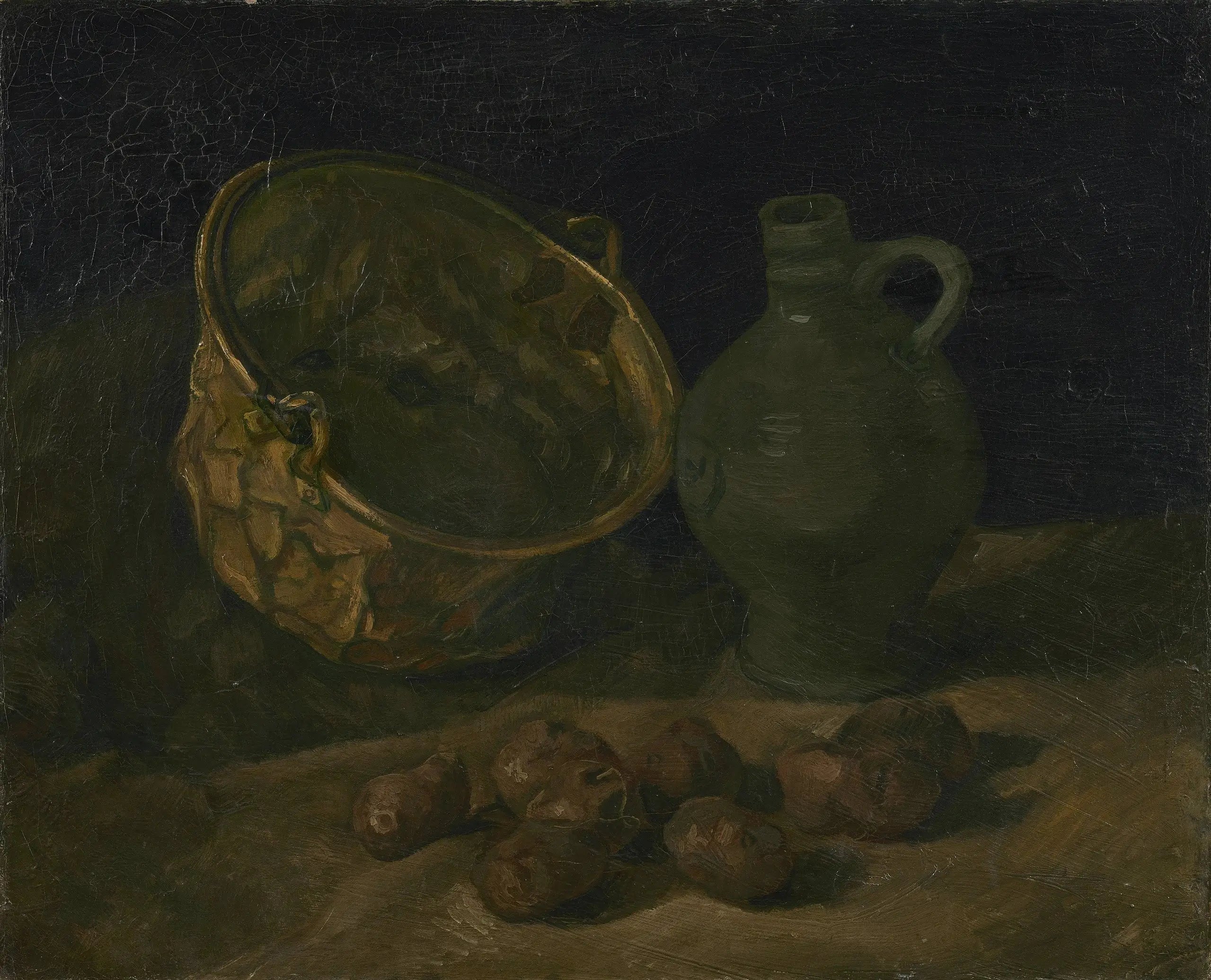 Reproduction du tableau « Nature morte avec chaudron et cruche en laiton - Vincent van Gogh » par Alpha Reproduction en peinture à l’huile
