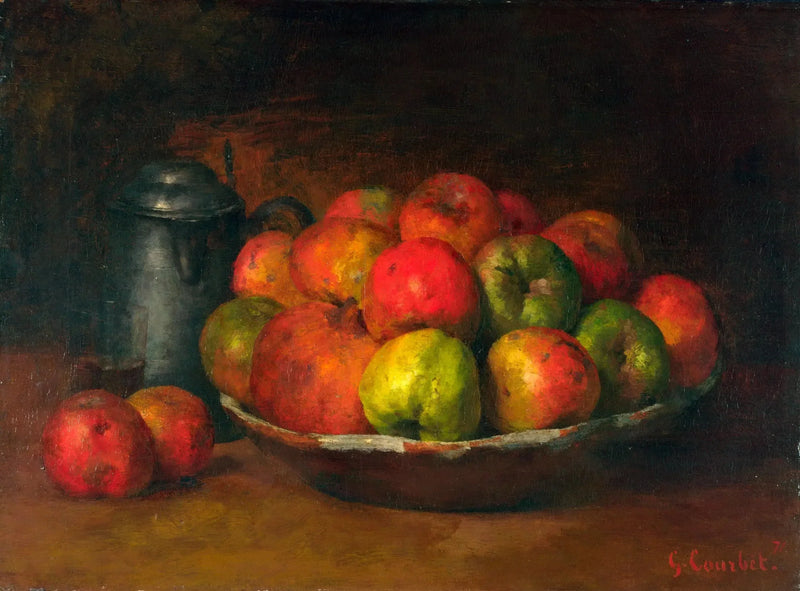 सेब और अनार के साथ मृत प्रकृति - Gustave Courbet
