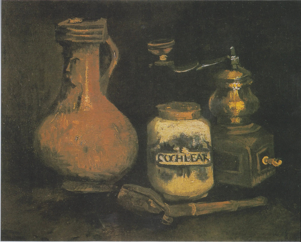 Nature morte avec un bocal représentant un homme barbu - Vincent van Gogh image 1 reproduction d’œuvre d’art à l’huile