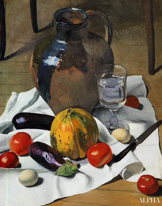 Nature morte avec une grande cruche en faïence - Félix Edouard Vallotton - Reproductions de tableaux et peintures haut de gamme