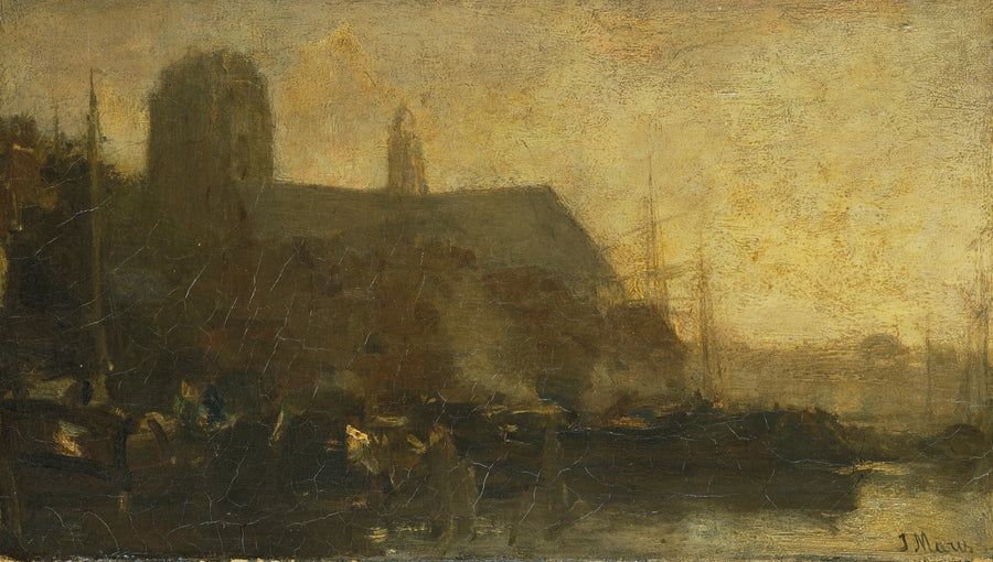 Navires dans le port de Dordrecht - Jacob Maris