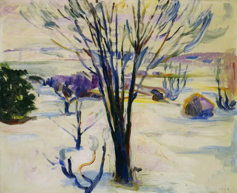 Neige - Edvard Munch image 1 reproduction de peinture à l’huile
