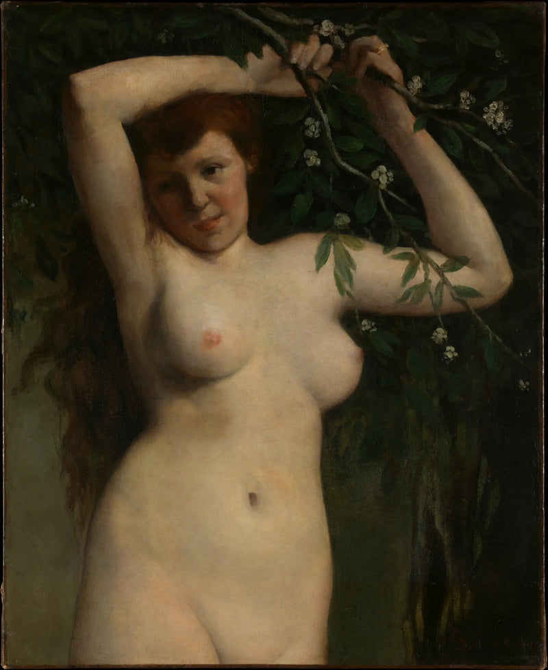 फूलों वाली शाखा के पास - Gustave Courbet