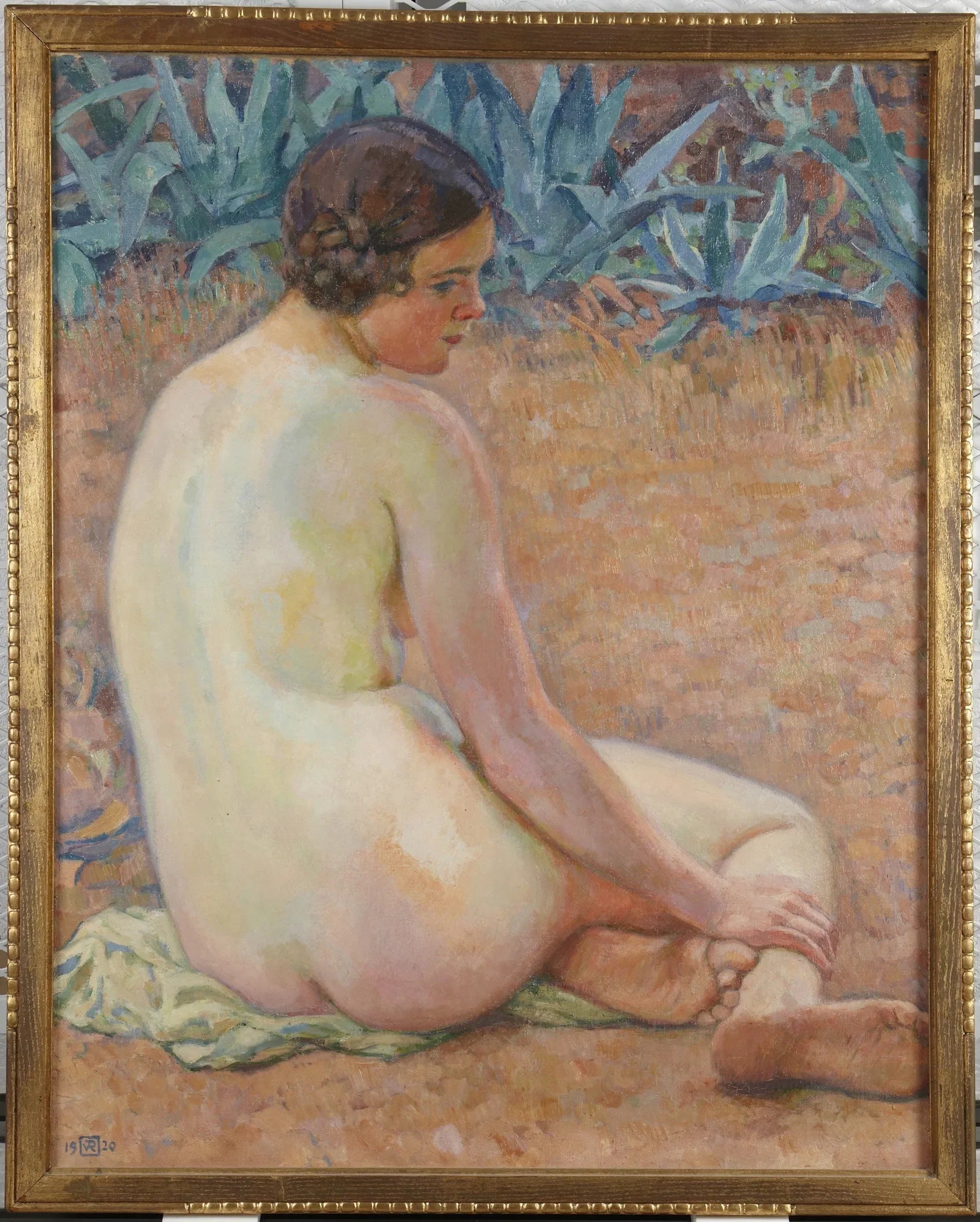 Nu aux agaves - Théo van Rysselberghe image 1 copie peinte à la main à l’huile