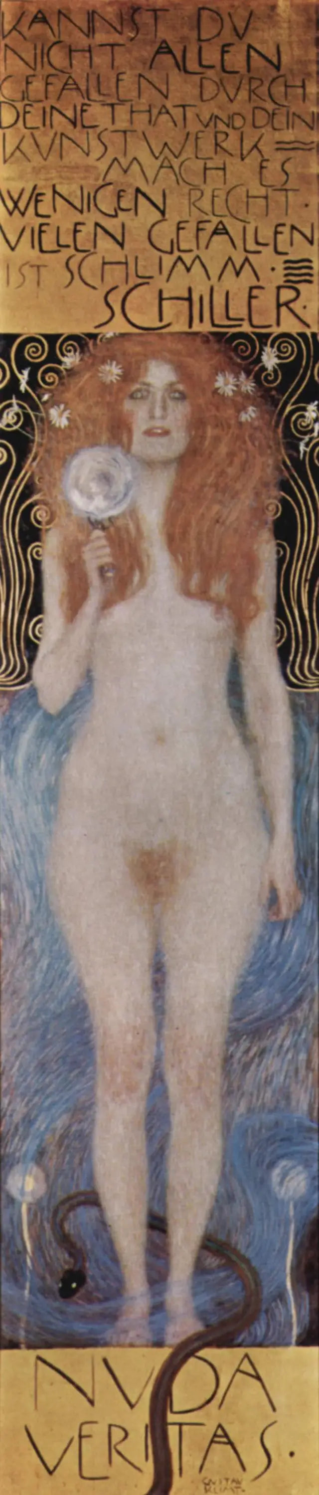Reproduction du tableau « Nuda Veritas - Gustav Klimt » par Alpha Reproduction en peinture à l’huile