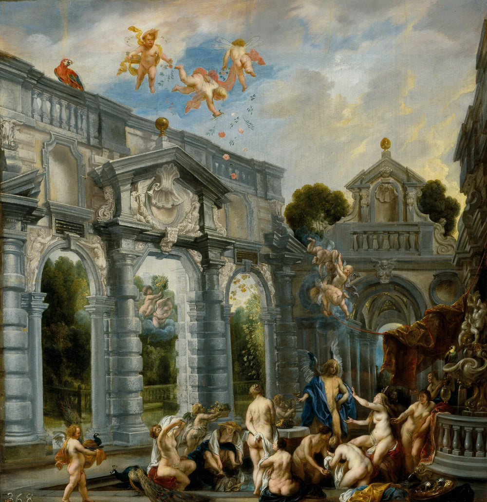 Nymphes à la fontaine de l'amour - Jacob Jordaens image 1 tableau peint à l’huile sur toile