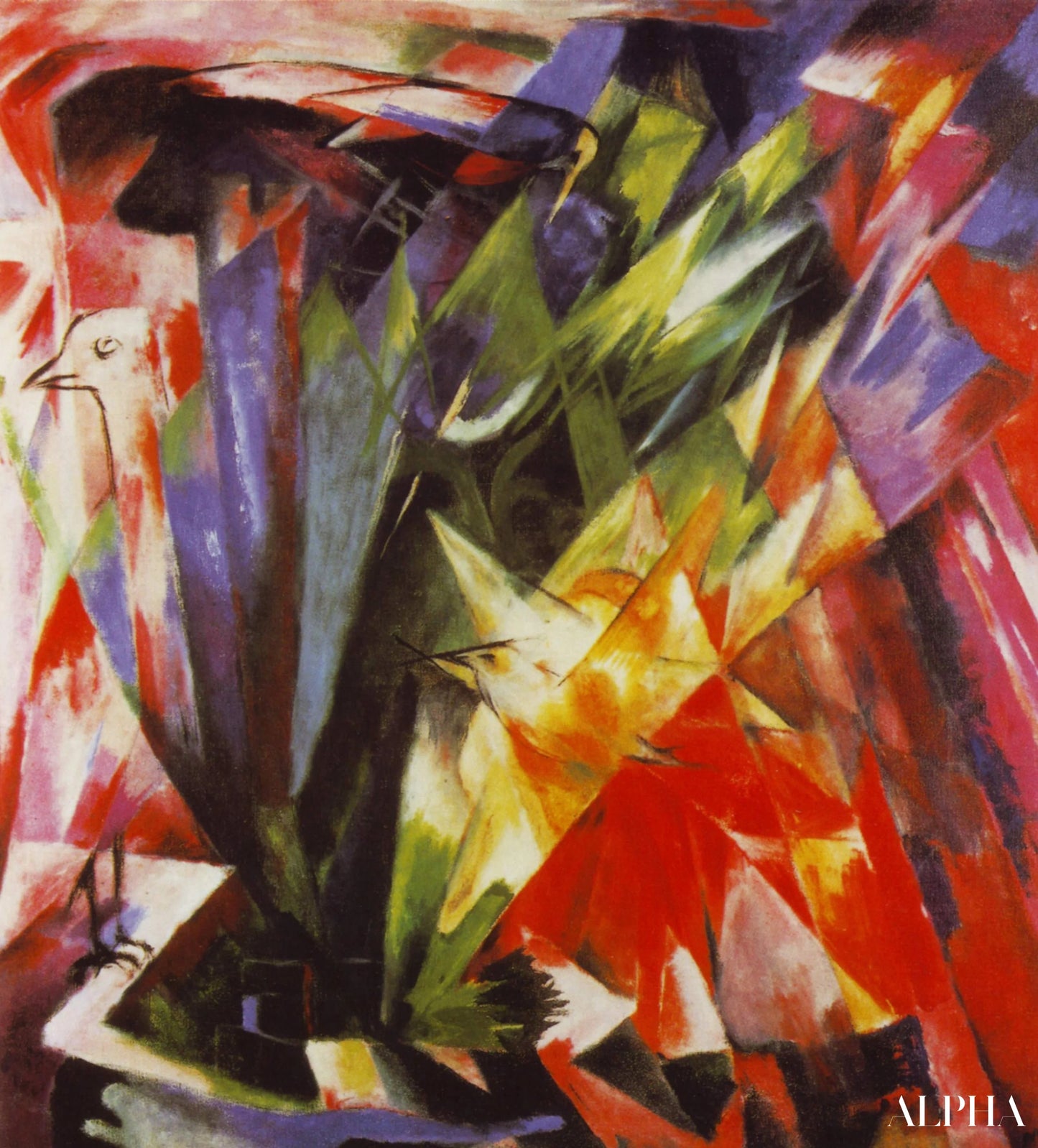 पक्षी - Franz Marc - उच्च गुणवत्ता वाली चित्रकला और पेंटिंग की प्रतिकृतियाँ
