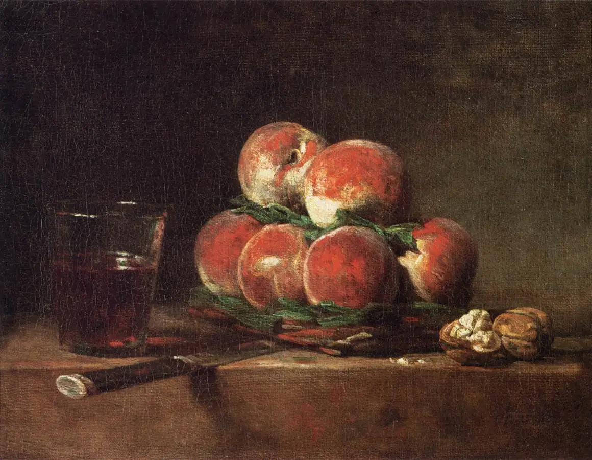 Panier de pêches - Jean Siméon Chardin image 1 copie de tableau peinte à la main