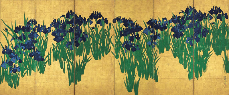 Paravents aux iris - Ogata Kōrin