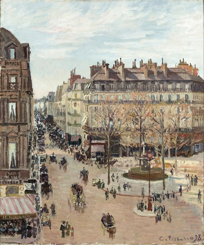 पेरिस,Rue Saint-Honoré,सूर्य प्रभाव,दोपहर - कैमेल पिस्सारो