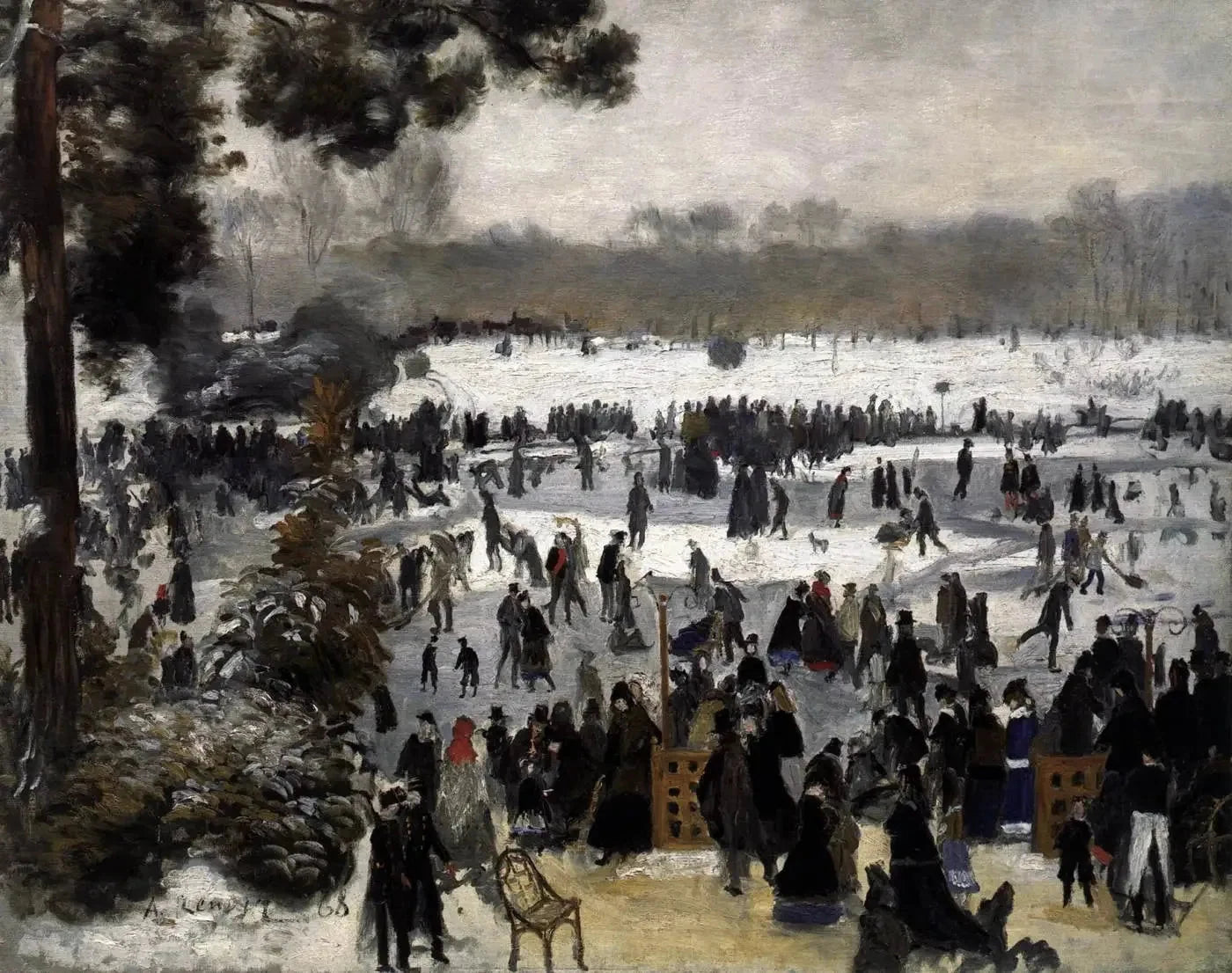 Les Patineurs au bois de Boulogne peints par Renoir en 1868