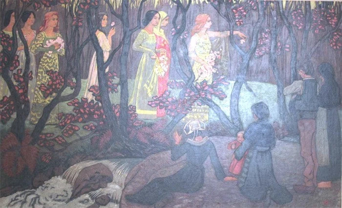 Vision près du torrent ou Rendez-vous des fées, peinture de Paul Sérusier