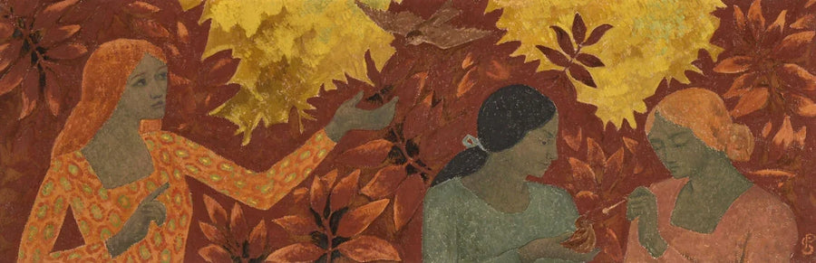 Métamorphoses La légende des papillons, des fleurs et des oiseaux (La becquée), peinture de Paul Sérusier