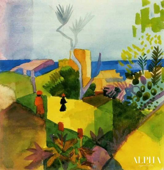 Paysage à la mer - August Macke - Reproductions de tableaux et peintures haut de gamme