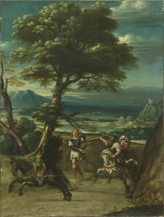 Paysage avec Absalon percé d'une lance par Joab - Giovanni Battista Viola