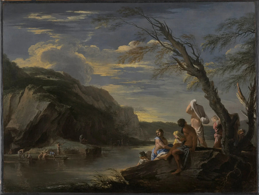 Paysage avec baigneuse - Salvator Rosa