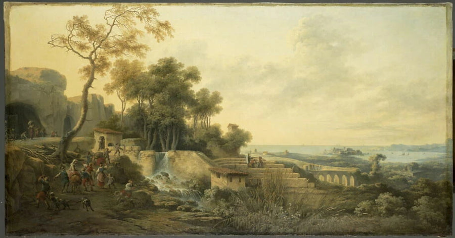 Paysage avec chute d'eau - Claude Louis Chatelet