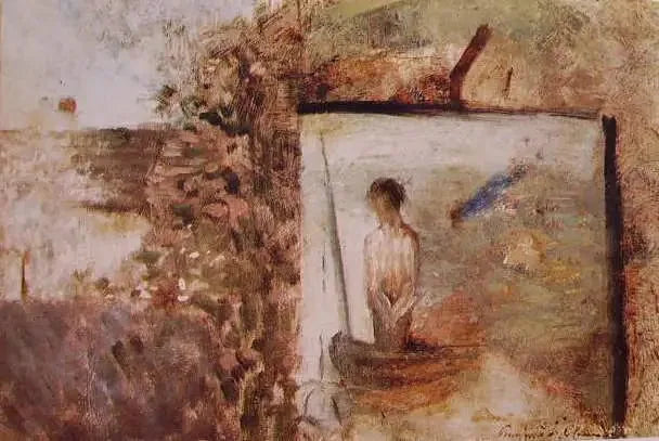 ''Le Pauvre Pêcheur'' के साथ परिदृश्य - जॉर्ज स्यूराट