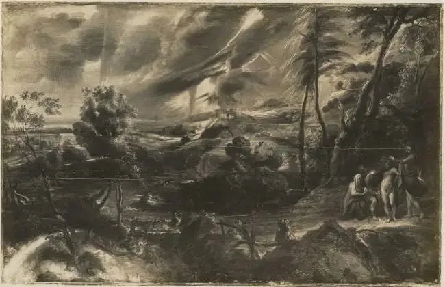 फिलेमोन और बाउकिस के साथ परिदृश्य - पीटर पॉल रूबेंस