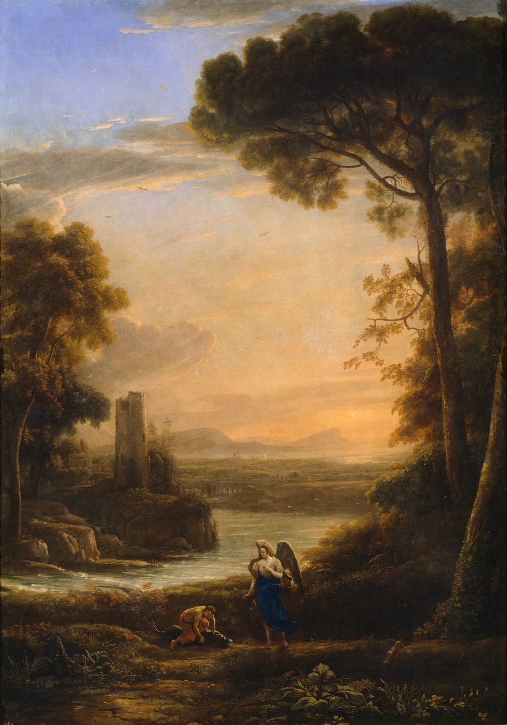 Paysage avec Tobie et Raphaël - Claude Lorrain image 1 reproduction réalisée par Alpha Reproduction