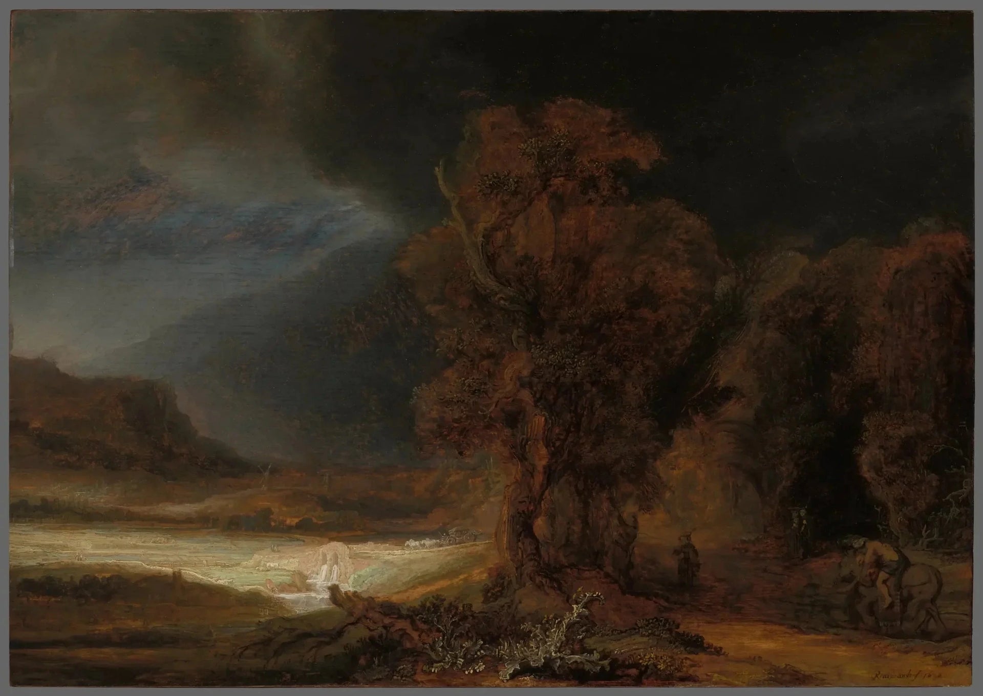 Paysage avec la parabole du Bon Samaritain — Rembrandt