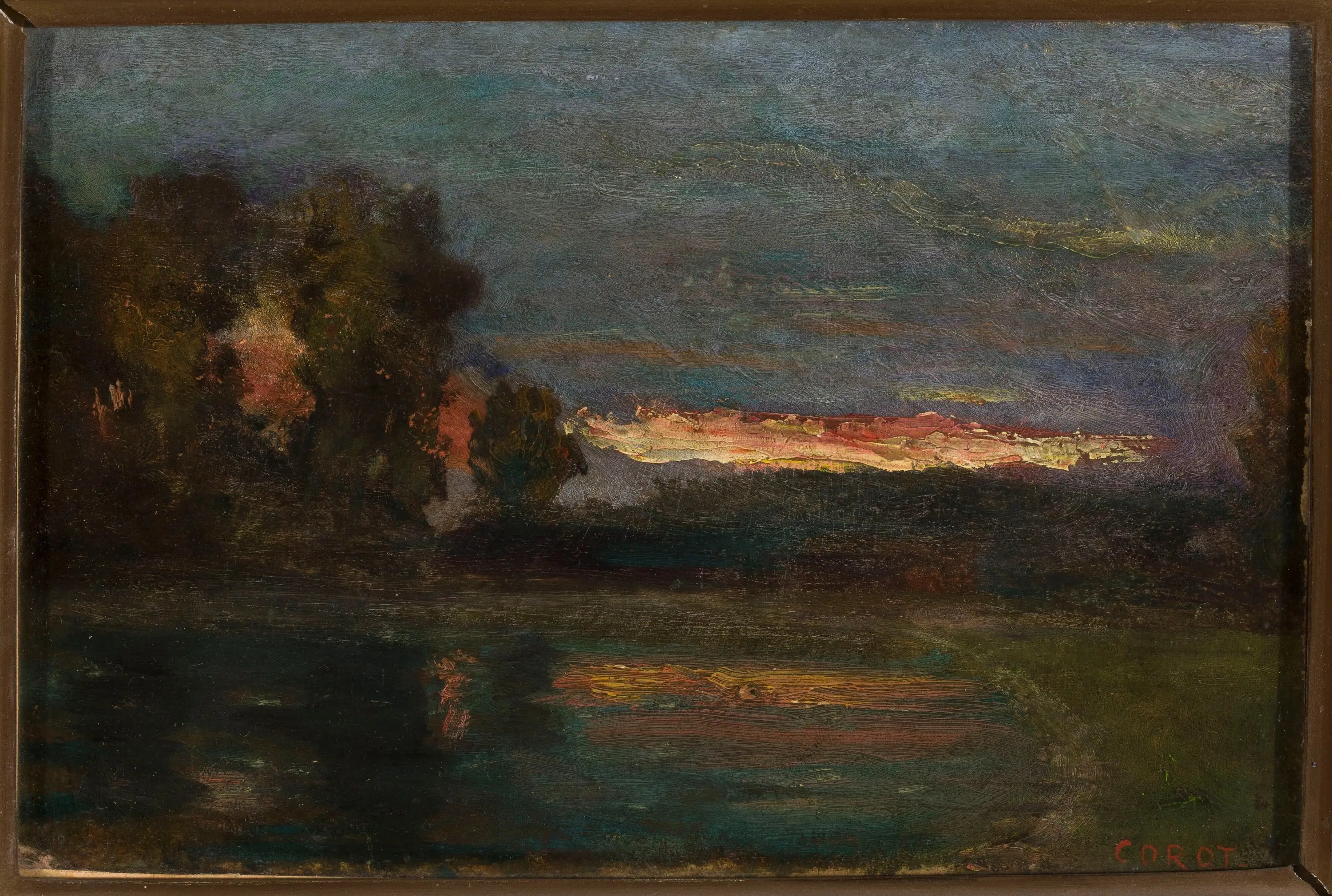Paysage – Crépuscule au bord de l’eau - Jean-Baptiste Camille Corot - Alpha Reproduction