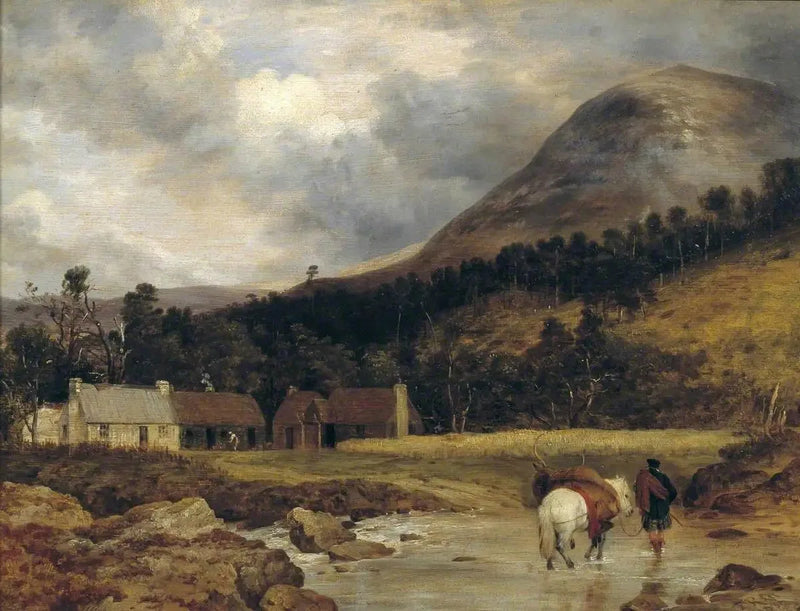 स्कॉटिश परिदृश्य: एक हिरण का आगमन (पात्र और जानवरों का Sir E. Landseer) - एडविन हेनरी लैंडसीयर