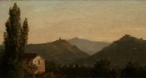 Paysage italien (anciennement Les Catskills de Saugerties) - Thomas Cole image 1 reproduction artisanale de tableau