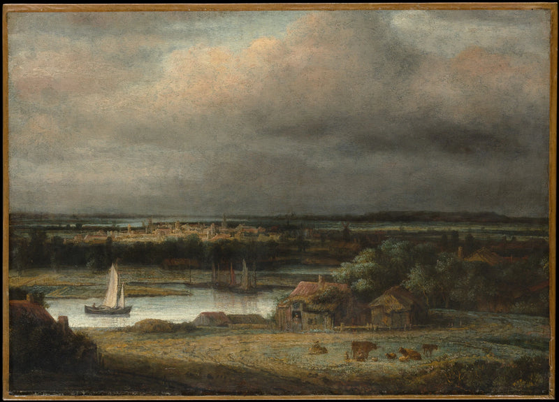 Paysage de large rivière - Philips Koninck