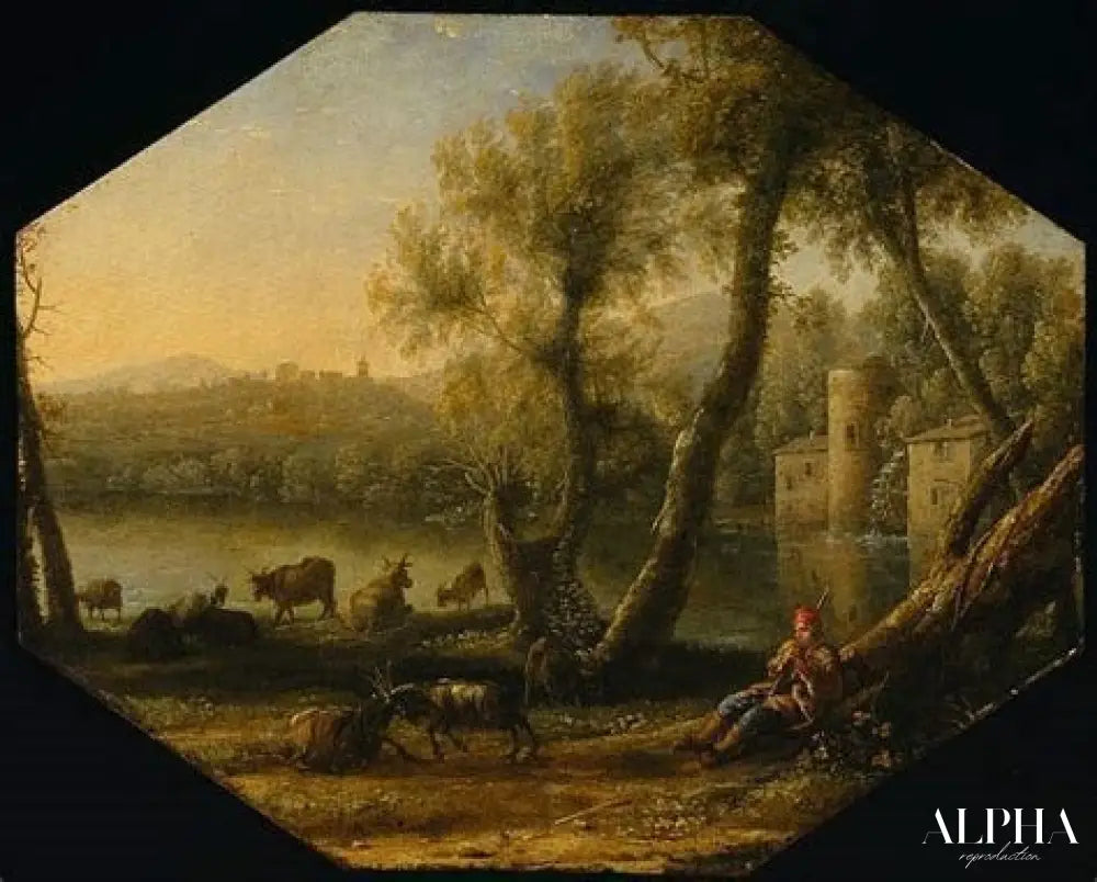 Paysage pastoral - Claude Lorrain - Reproductions de tableaux et peintures haut de gamme