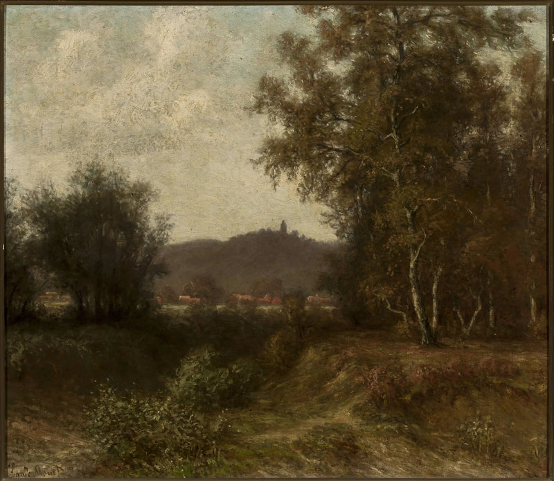 ग्रामीण परिदृश्य पेड़ों के साथ - Claude Monet