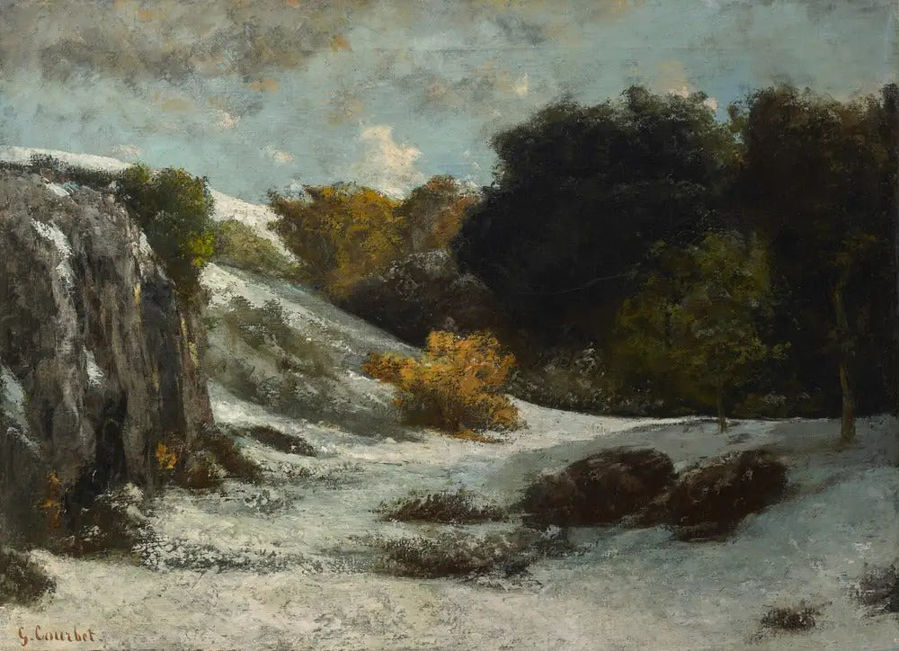 Paysage sous la neige - Gustave Courbet image 1 reproduction réalisée par Alpha Reproduction