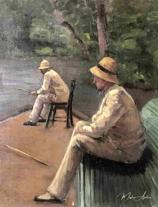 Pecheurs sur les bords de l'yerres - Caillebotte - Reproductions de tableaux et peintures haut de gamme