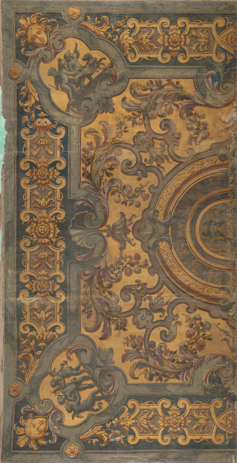 Peinture ornementale au plafond avec représentations de putti dans les coins - Elias van Nijmegen