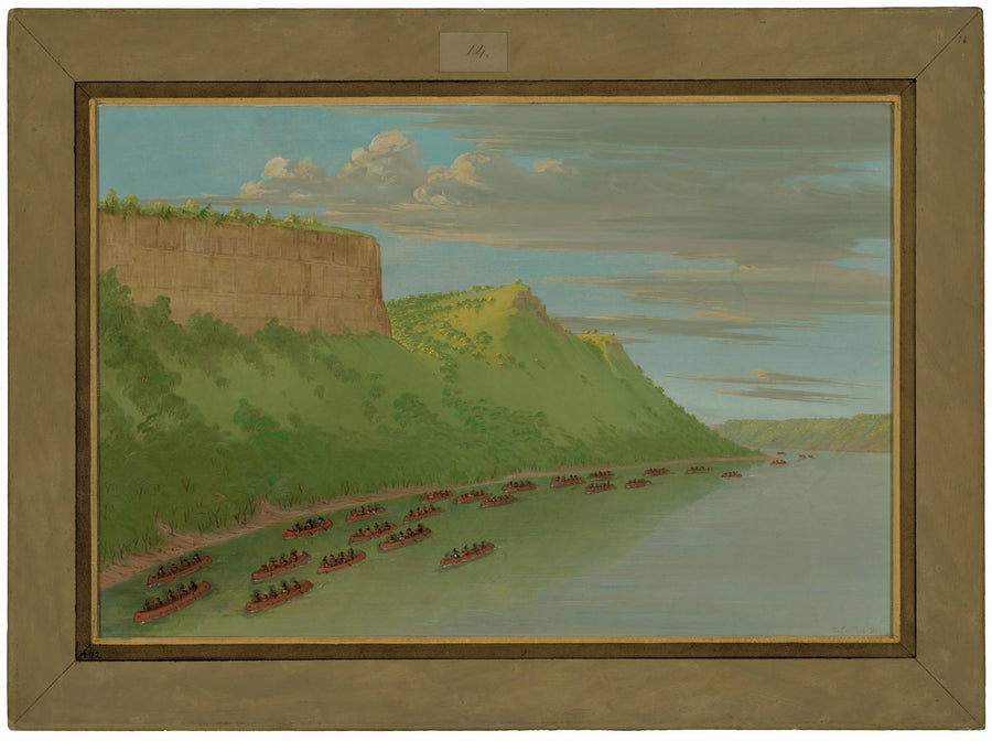 Père Hennepin et compagnons passant le saut de l'amant. avril 1680 - George Catlin
