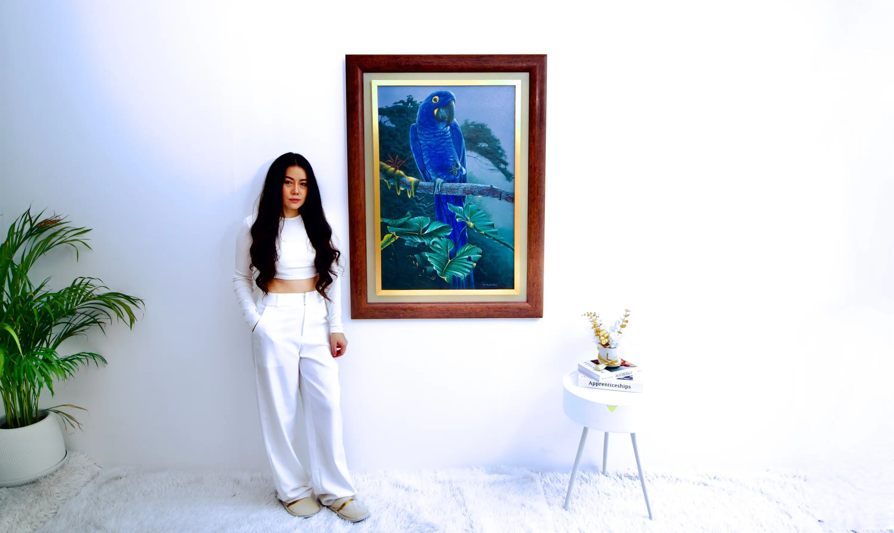 Blue Parrot in the Jungle - Hudsadayuth | 60 x 90 cm Reproductions de tableaux à la peinture à l’huile