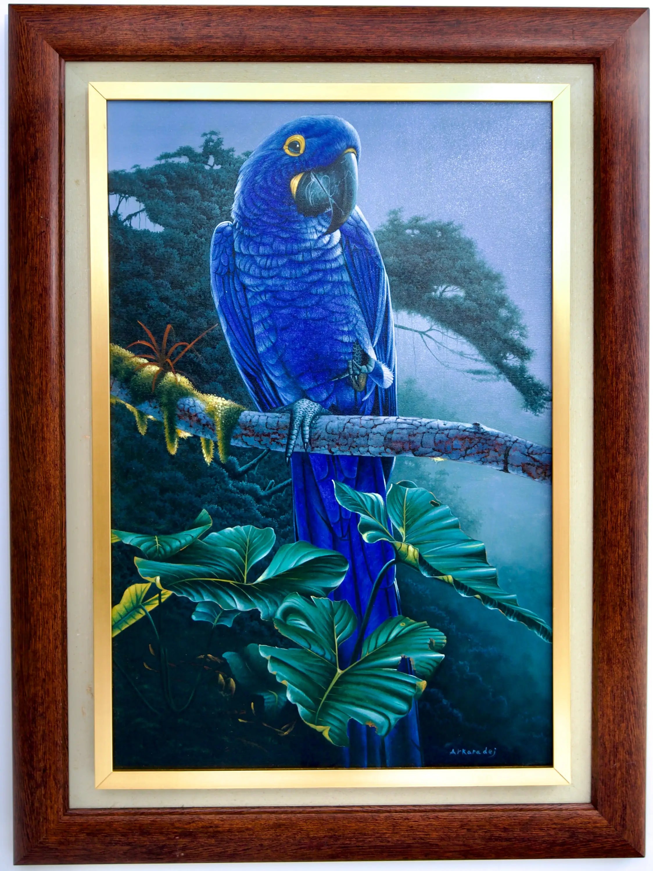 Blue Parrot in the Jungle - Hudsadayuth | 60 x 90 cm Reproductions de tableaux à la peinture à l’huile