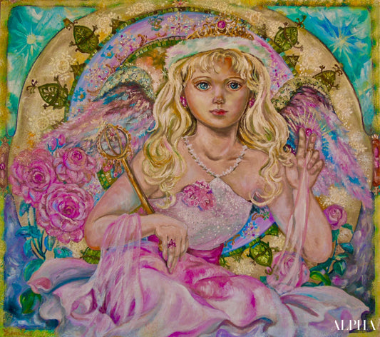 Pink sapphire angel - Yumi Sugai Reproductions de tableaux à la peinture à l’huile